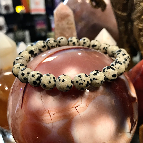 Dalmation Jasper Stackable Bracelet by Zen Den San Pedro | 8mm