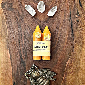 Sun Ray' Beeswax Altar Candles - Small