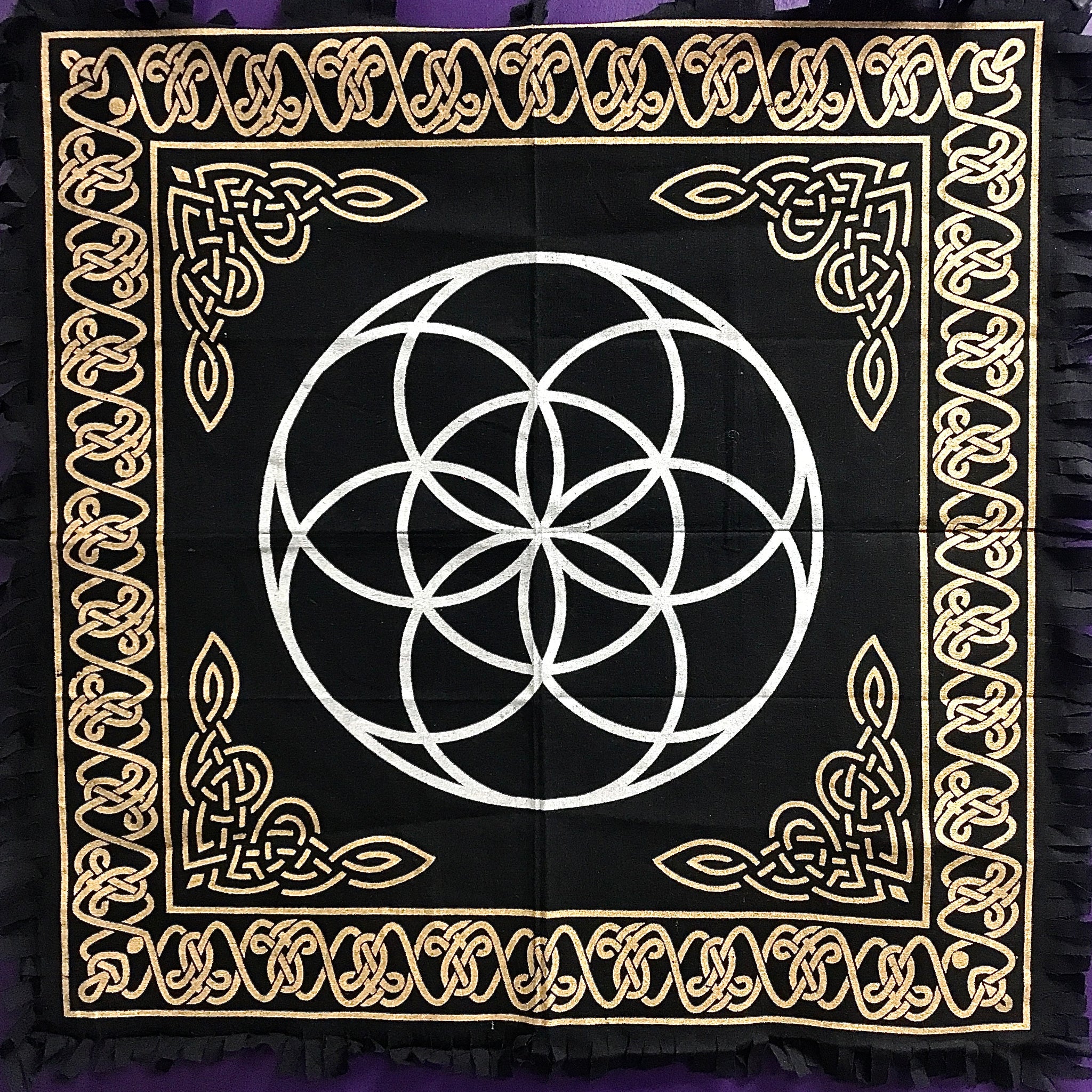 Silver and Gold 24” x 24” Tapestries (Assorted Patterns)