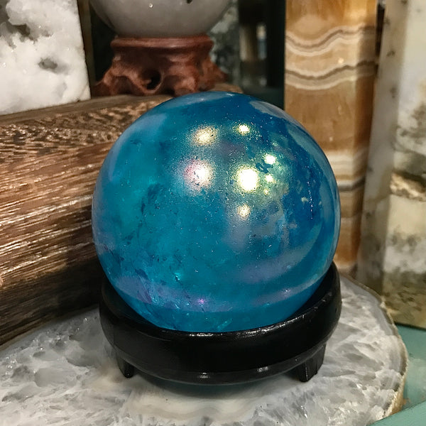 Aqua Aura Quartz Sphere