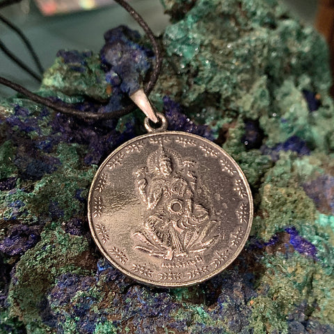 Lakshmi Pewter Pendant Necklace