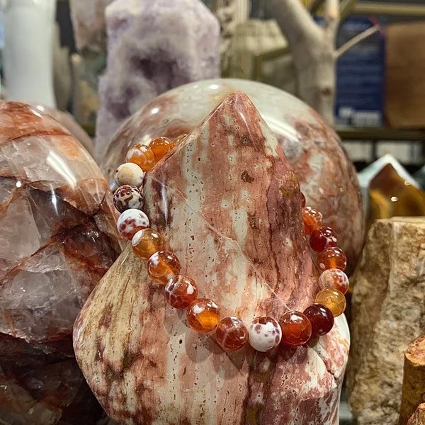 Fire Agate 8mm Stackable Stretch Bracelet