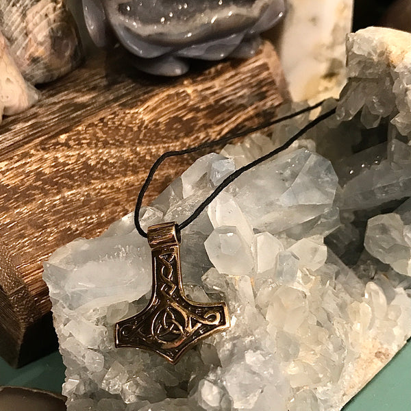 Thor's Hammer Bronze Pendant Necklace