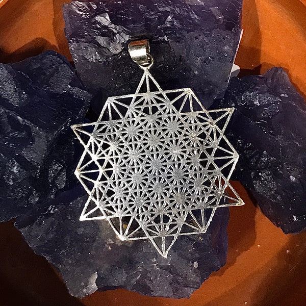 72 Point Star Silver Finish Pendant