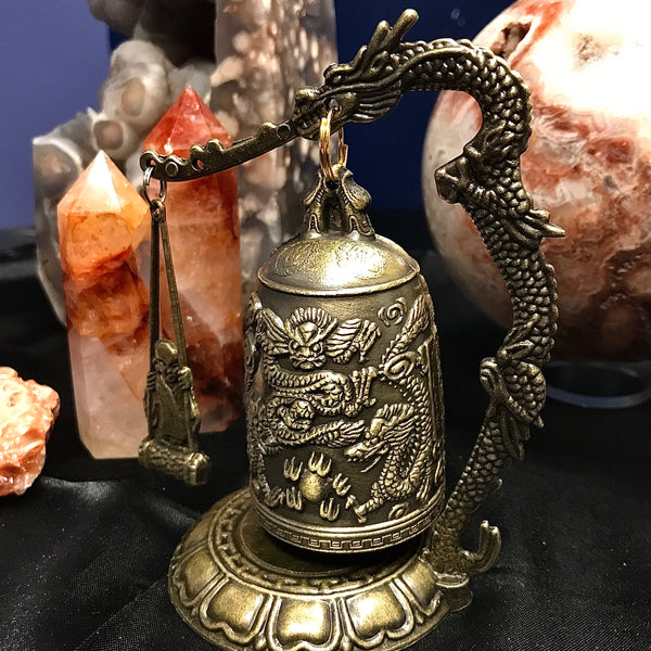 Dragon Bell Gong Antiqued Finish Brass