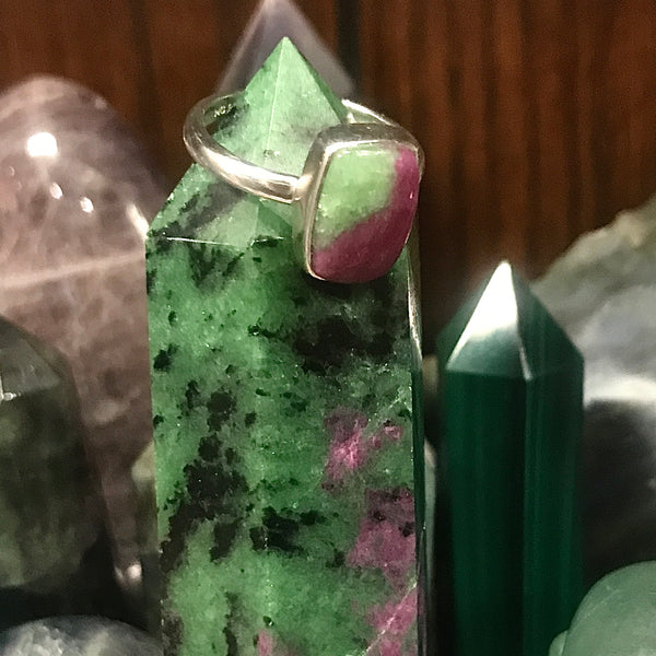 Ruby Zoisite Sterling Silver Ring