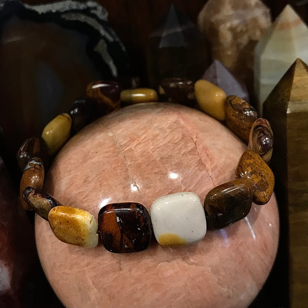 Mookaite Square Stackable 12mm Bracelet