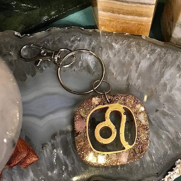 Resin Zodiac Glitter Keychains