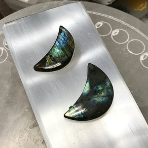 Labradorite Crescent Moon Carving