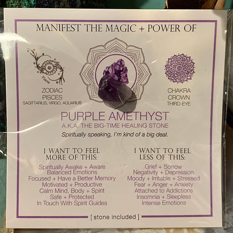 Manifestation Magic Stone Card-Amethyst