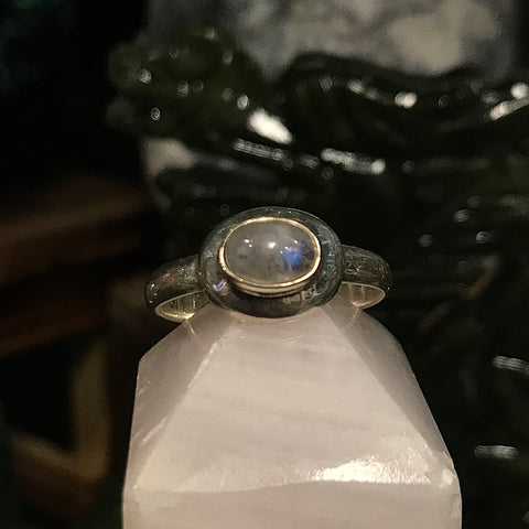 Moonstone Oval Sterling Silver Ring