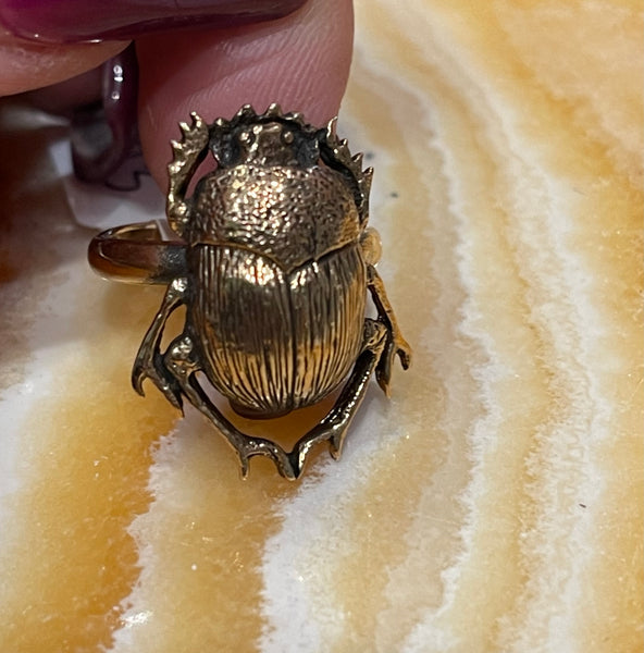 Scarab Bronze Ring