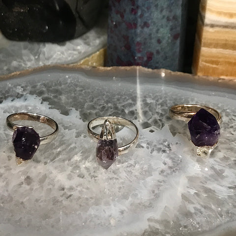 Amethyst Silver Electro-form Ring