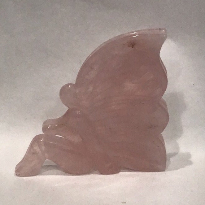 Rose Quartz Side Profile Fairy Carving