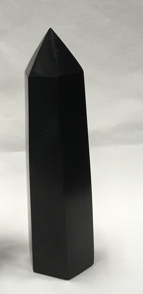 Black Tourmaline Carved Tower