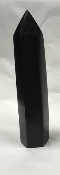 Black Tourmaline Carved Tower