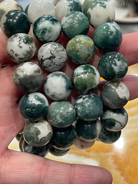 Tree Agate Stackable Bracelet 12mm Round