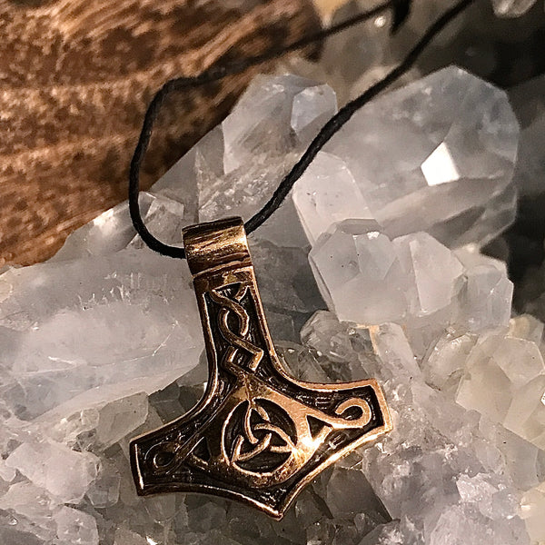 Thor's Hammer Bronze Pendant Necklace