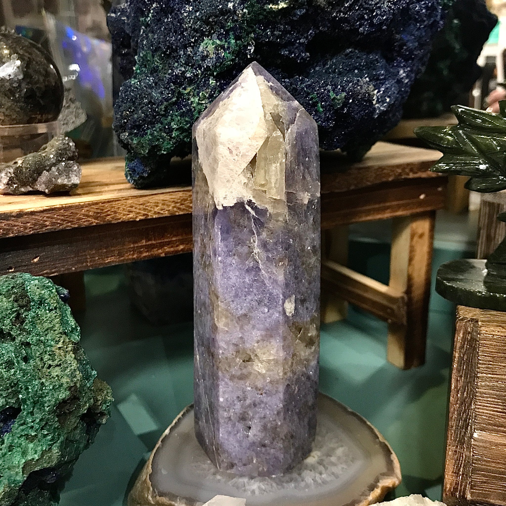 Lepidolite with Smoky Quartz Larger Generator Tower