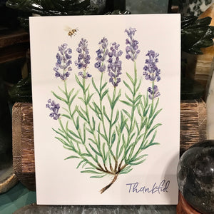 Lavender Thankful Blank Card by Ingrid Press