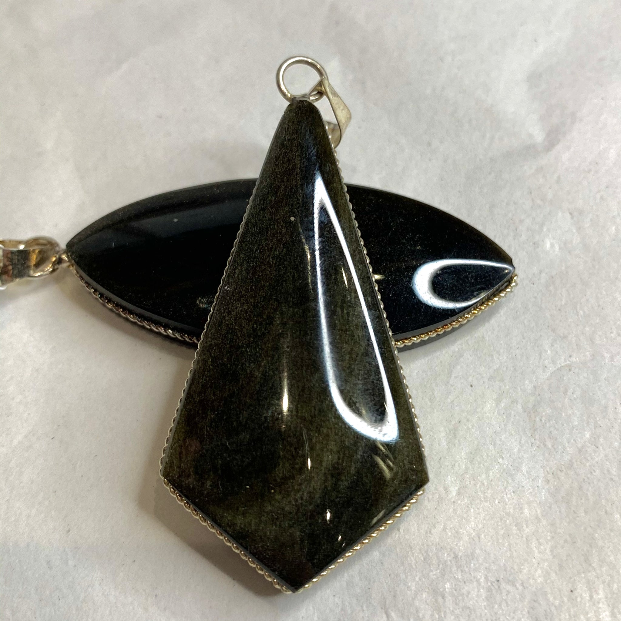 Sheen Obsidian Assorted Silver Pendant