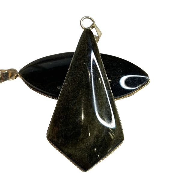 Sheen Obsidian Assorted Silver Pendant