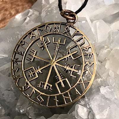 Helm of Awe Bronze Pendant Necklace