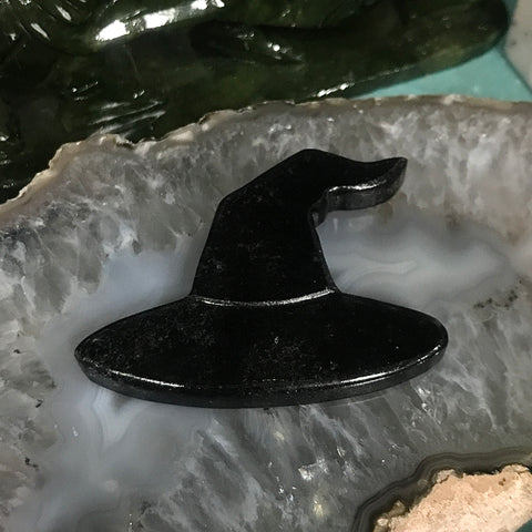 Black Jasper Crystal Witch Hat