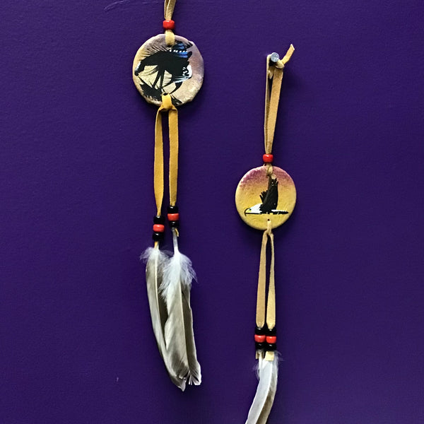 Leather Painted Navajo Dream Catcher