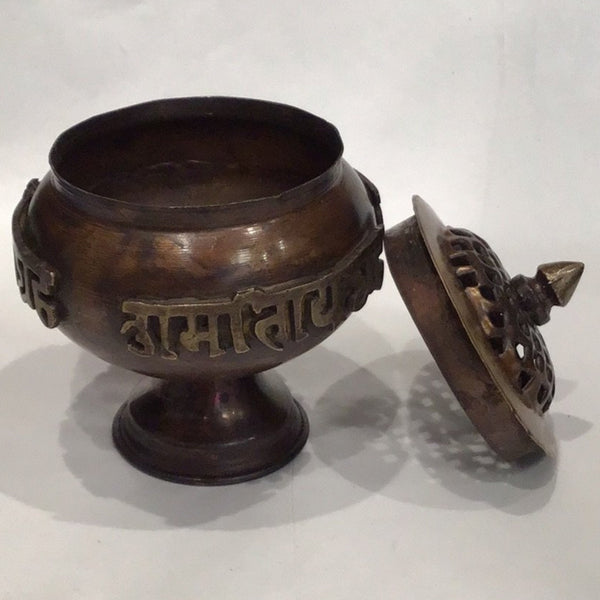 Om Mani Tibetan Censer Burner (Antique Finish)