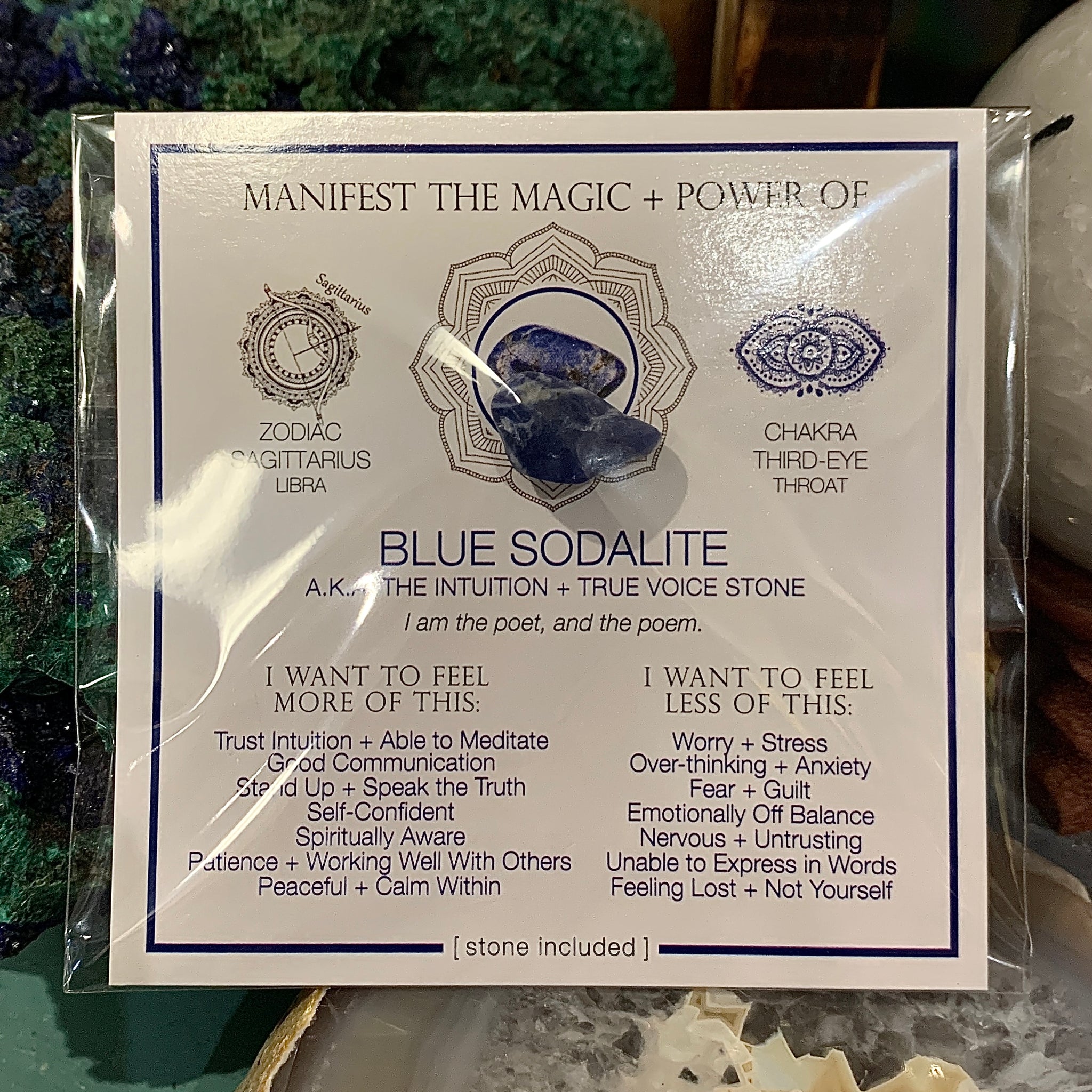 Manifestation Magic Stone Card - Sodalite