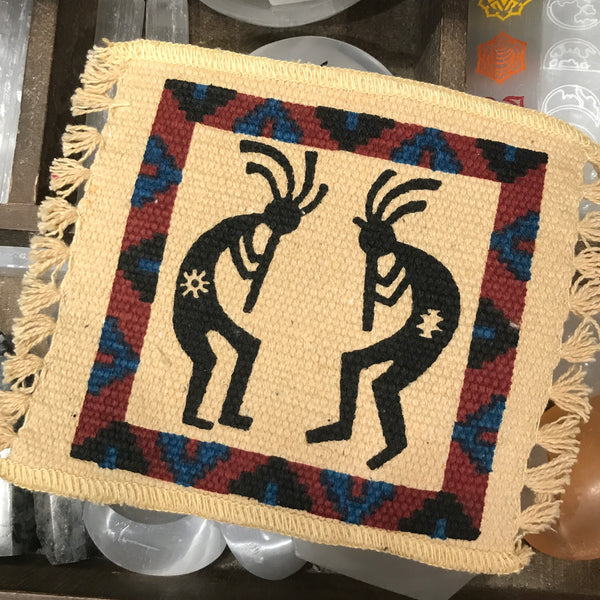 Kokopelli Mini Weaved Mat 5x6 Inches