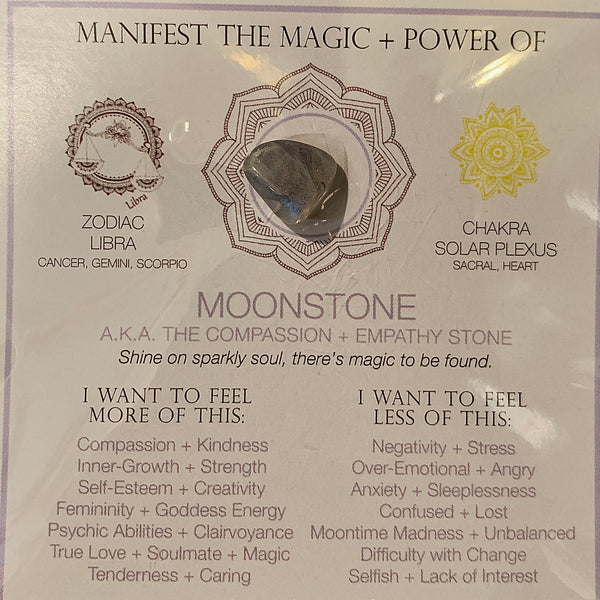 Manifestation Magic Stone Card-Moonstone