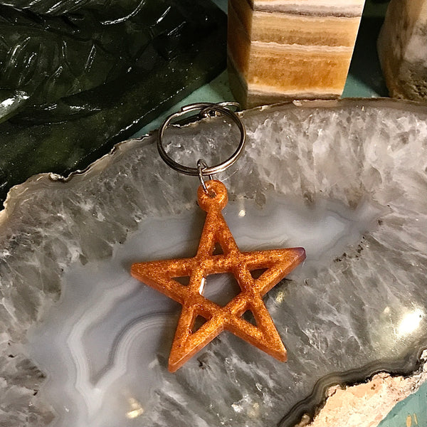 Pentagram Resin Keychains