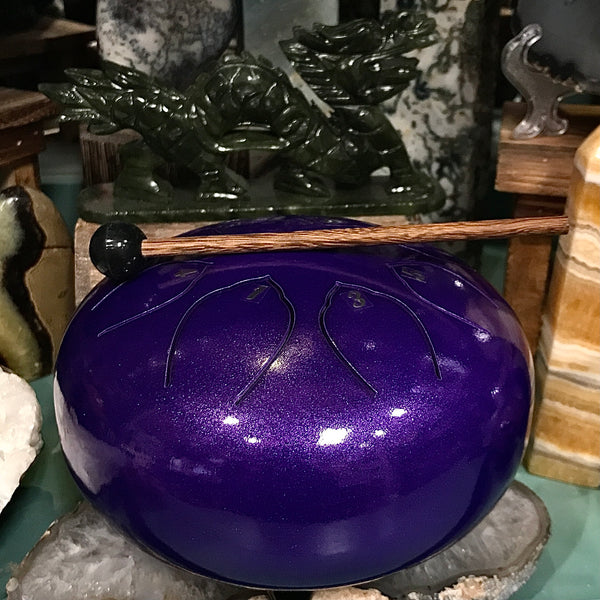 7 Inch Purple Finger Drum with Striker and Carrying Case