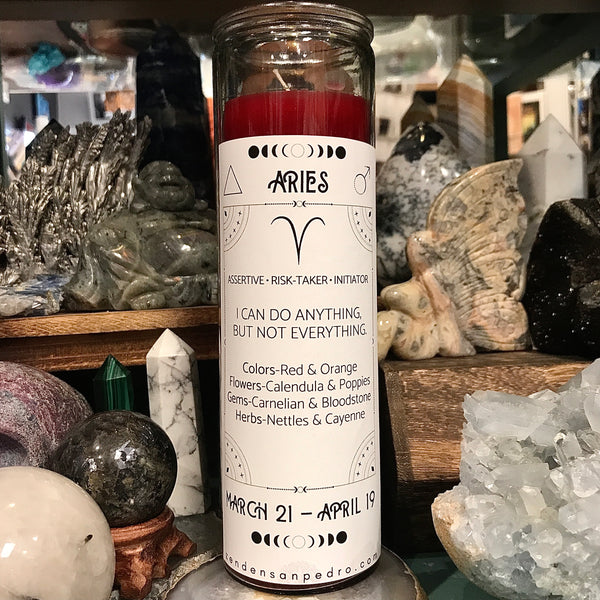 Aries Zodiac Pillar Candle by Zen Den