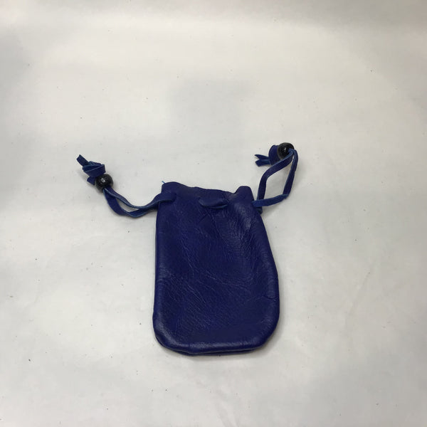 Leather Mojo Pouch with Drawstring Closure