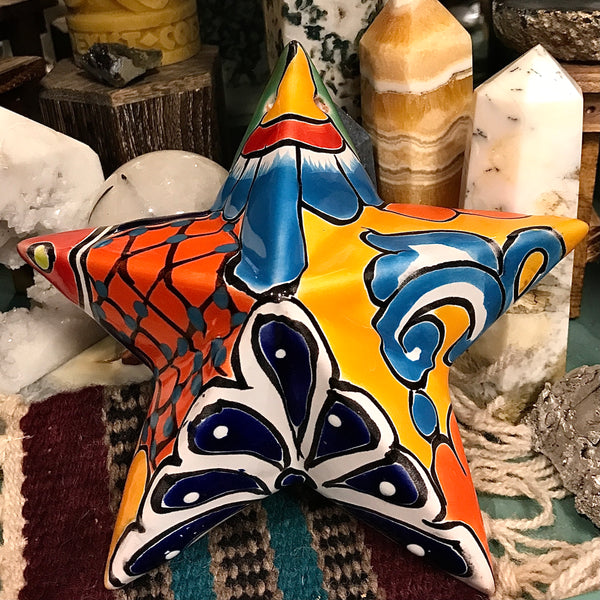 Hand Made/Painted 7 Inch Hanging 5 Point Star Made in Mexico