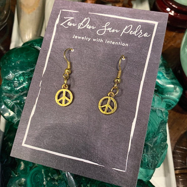 Peace Gold Plate Earrings