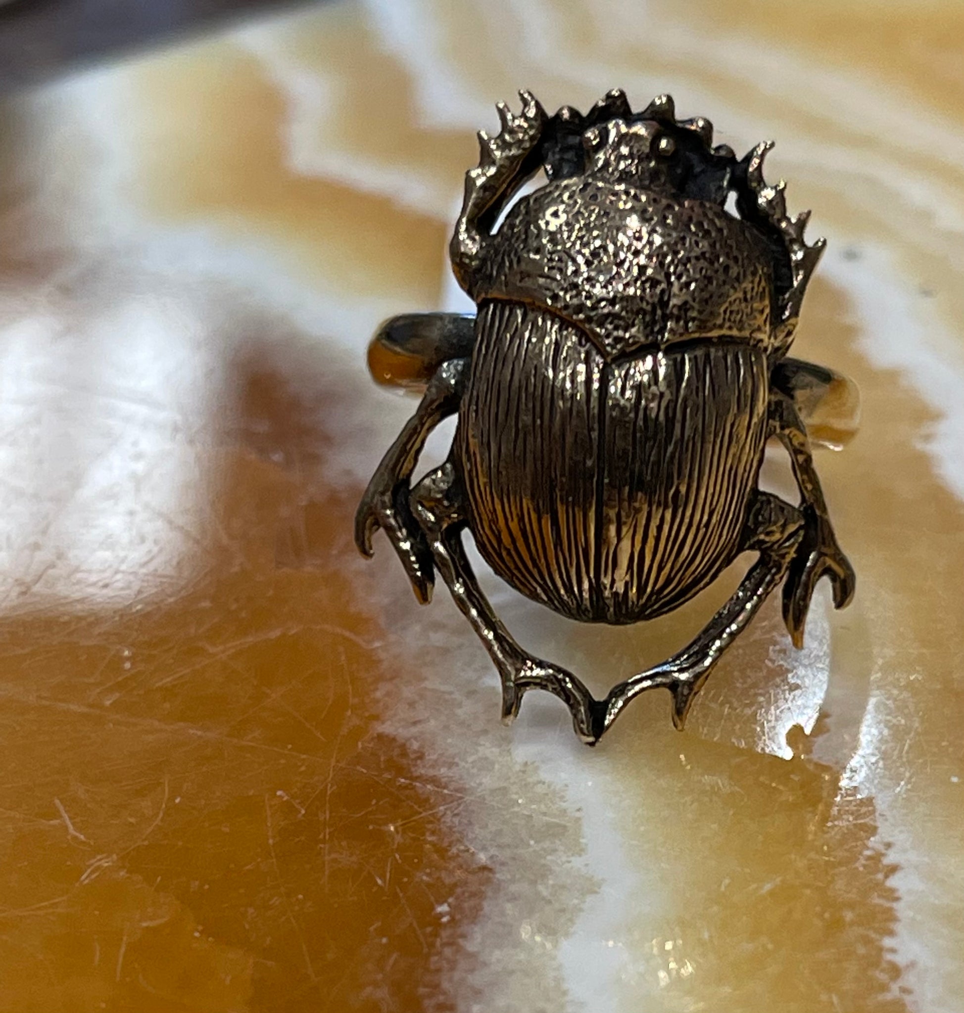 Scarab Bronze Ring