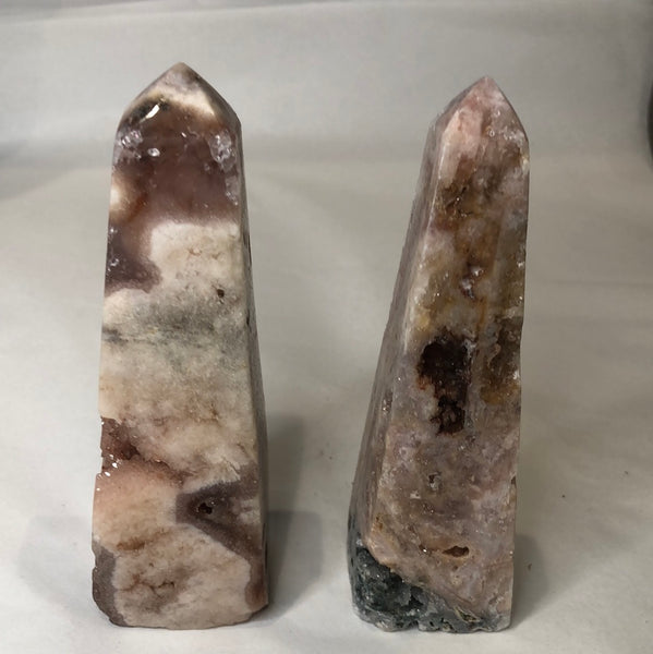 Pink Amethyst Obelisk Tower with Druzy from Argentina