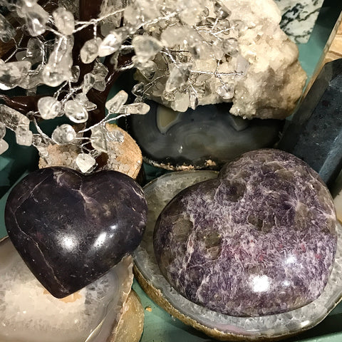 Lepidolite Carved Heart