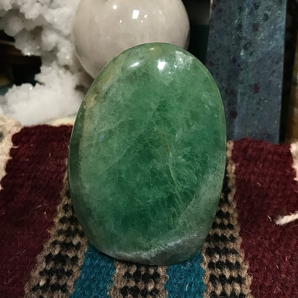 Green Fluorite Cut Base Polished Freeform