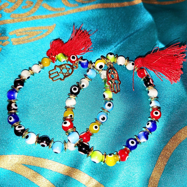 Hamsa Assorted Color Adjustable Bracelet