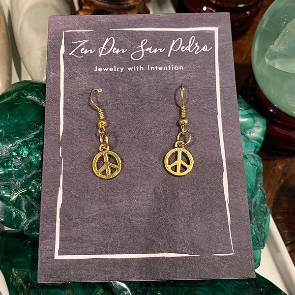 Peace Gold Plate Earrings