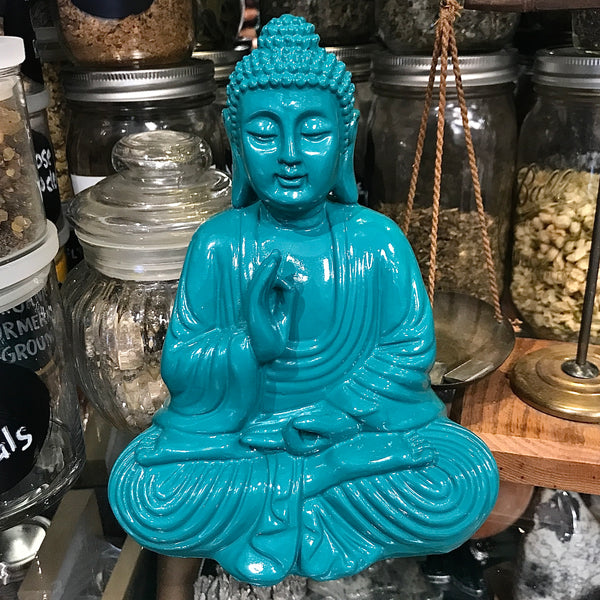 Buddha Turquoise Color Statue 8.5 inches