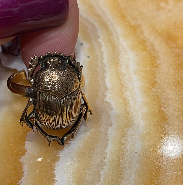 Scarab Bronze Ring