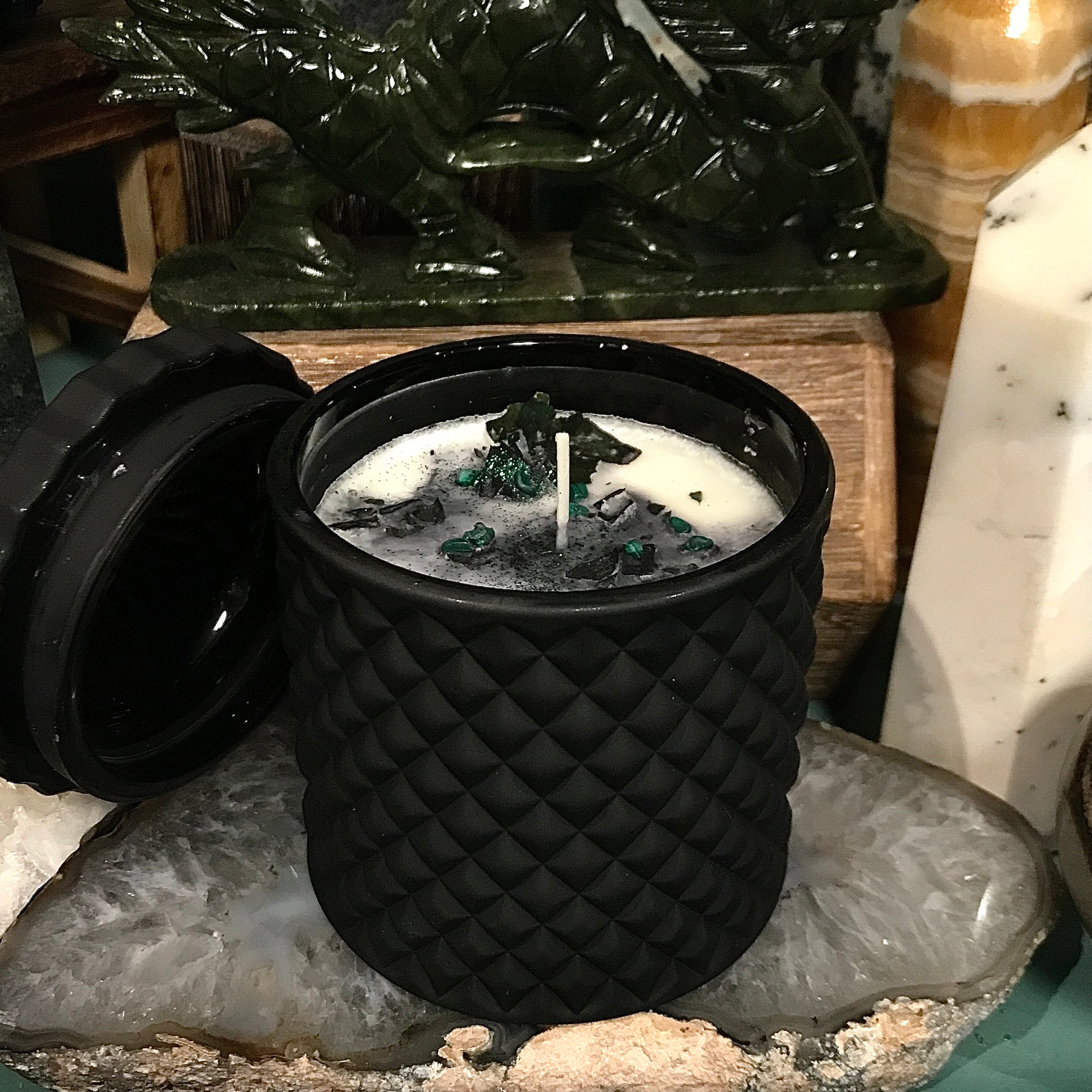 Lilith Dark Moon Candle in Black Matte Lidded Jar