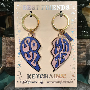 Pink and Periwinkle Soulmate Keychain