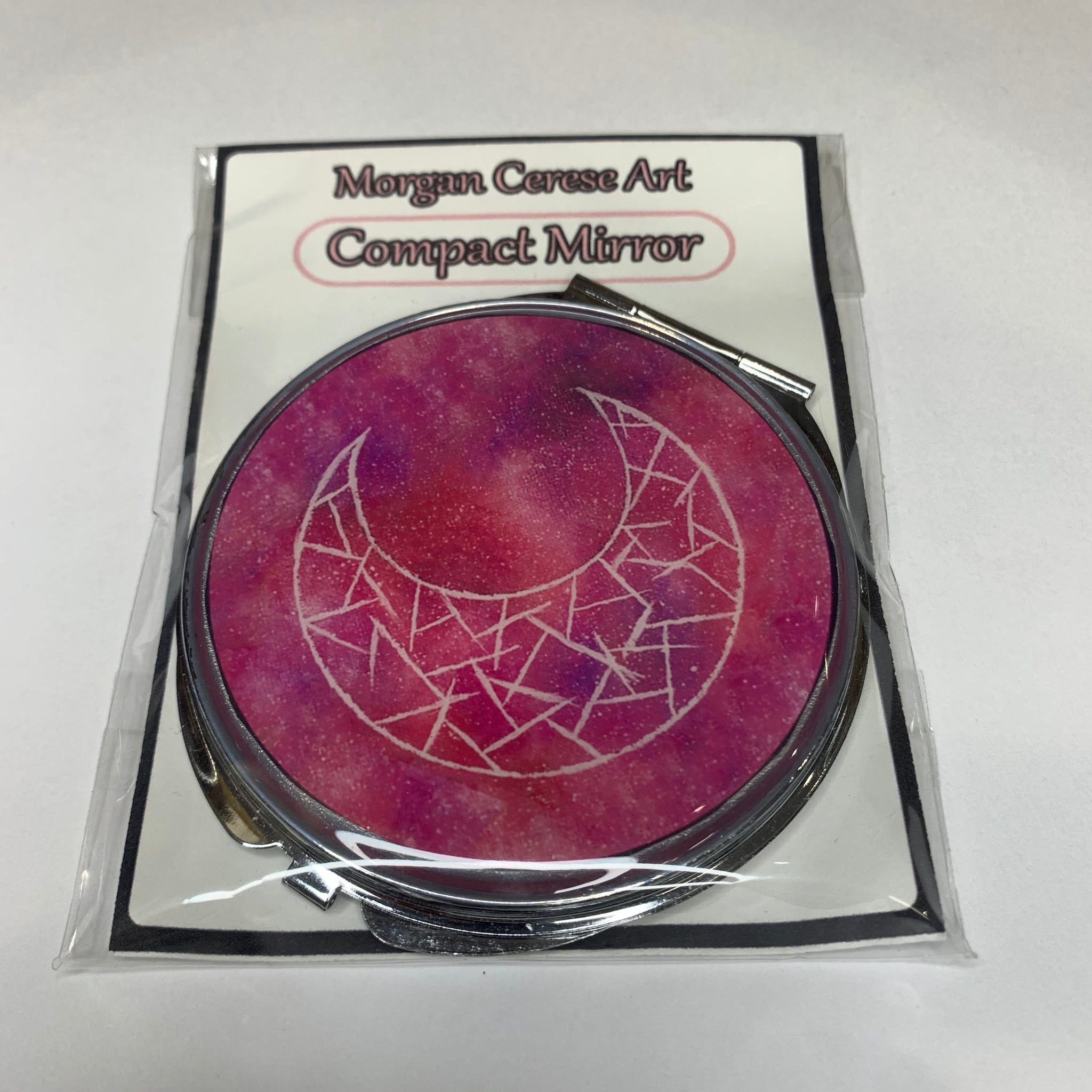 Cosmic Moon (Red) Compact Mirror